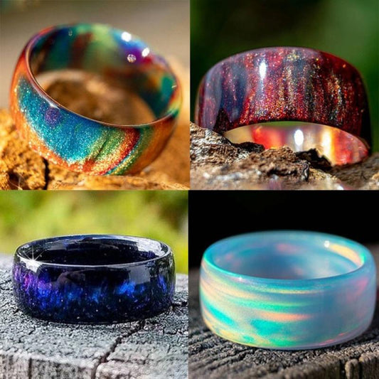 Mens Women Jewellery Stranger Thing Rainbow Opal Rings