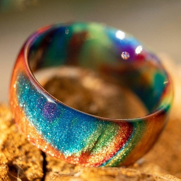 Mens Women Jewellery Stranger Thing Rainbow Opal Rings