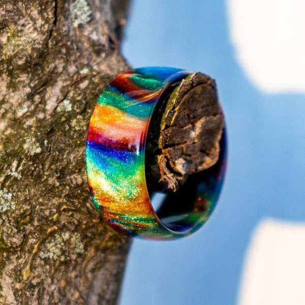 Mens Women Jewellery Stranger Thing Rainbow Opal Rings