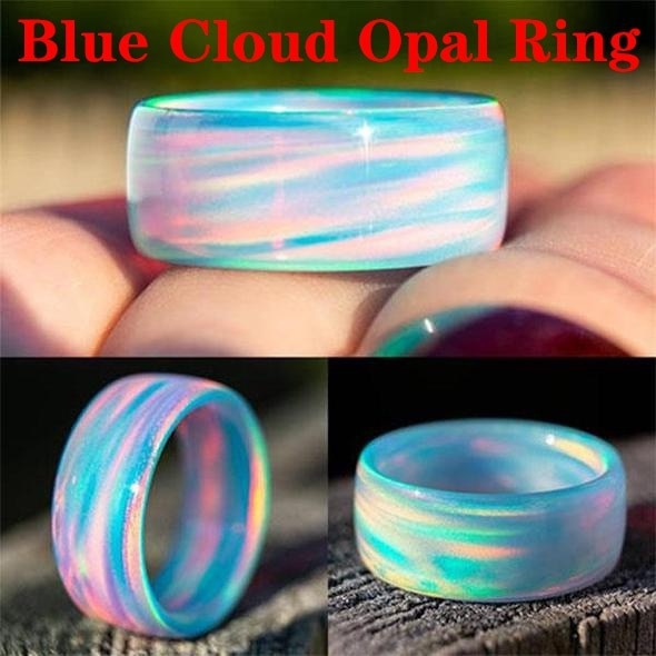 Mens Women Jewellery Stranger Thing Rainbow Opal Rings