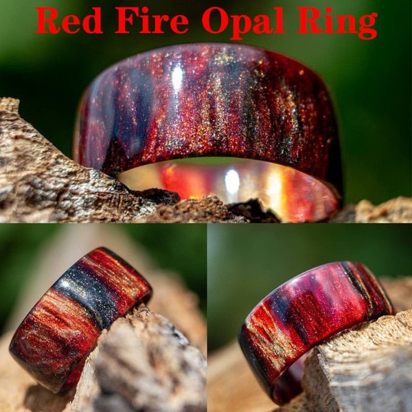 Mens Women Jewellery Stranger Thing Rainbow Opal Rings