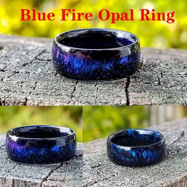 Mens Women Jewellery Stranger Thing Rainbow Opal Rings