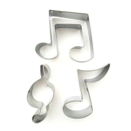 3pcs Music Note Shape Cookie Cutter Set Fondant Cake Decorating Tools