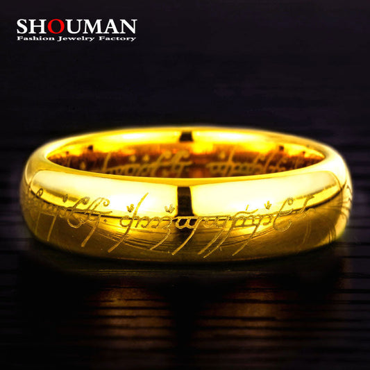 Stainless Steel Laser Engraving Exquisite Couples Wedding Rings,