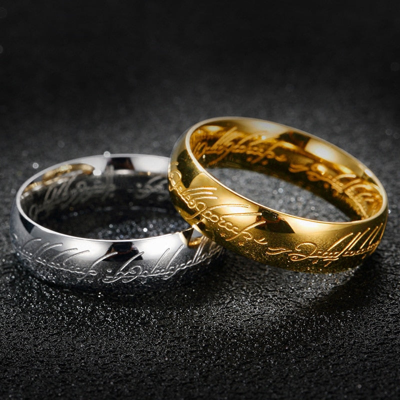 Stainless Steel Laser Engraving Exquisite Couples Wedding Rings,