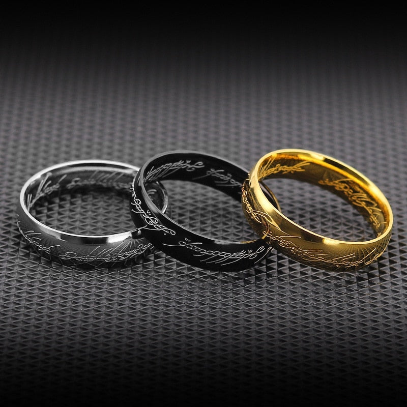 Stainless Steel Laser Engraving Exquisite Couples Wedding Rings,