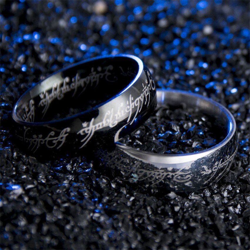 Stainless Steel Laser Engraving Exquisite Couples Wedding Rings,