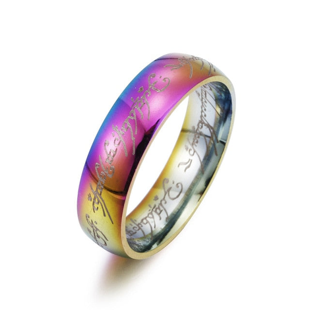 Stainless Steel Laser Engraving Exquisite Couples Wedding Rings,