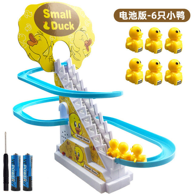 Electric track duck ladder slide toy