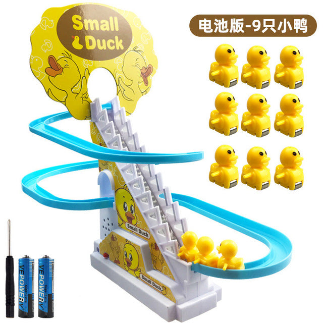 Electric track duck ladder slide toy