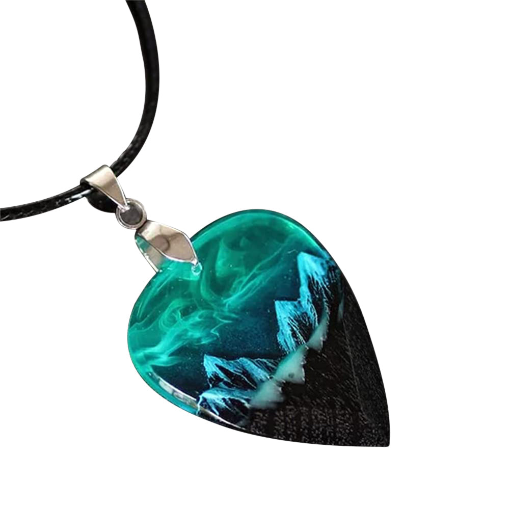 Aurora Borealis Resin Pendant Men Women