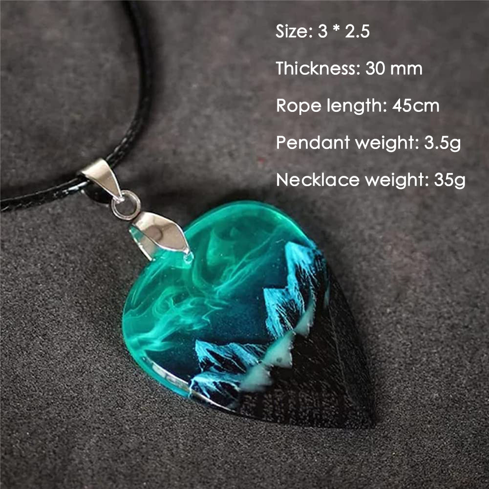 Aurora Borealis Resin Pendant Men Women