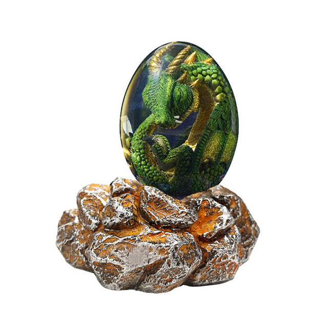 Crystal Transparent Resin Statue Dragon Egg Lava