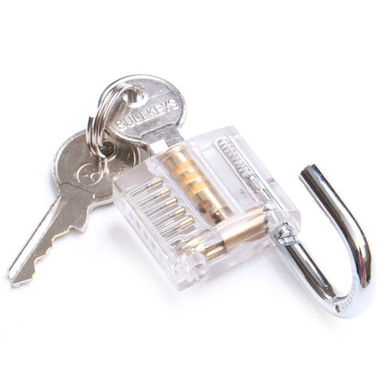 Transparent Padlock With Broken Key