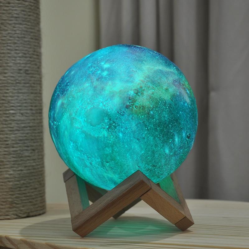 3D Color Changing Galaxy Moon Lamp