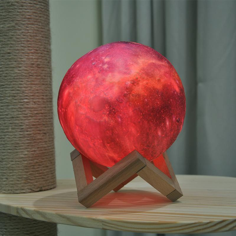 3D Color Changing Galaxy Moon Lamp