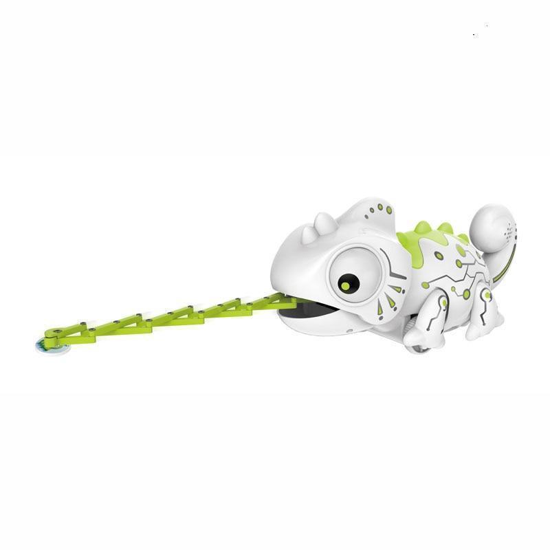 RC Robotic Chameleon Toy with Multi Colored LED Lights and Bug Catching Action