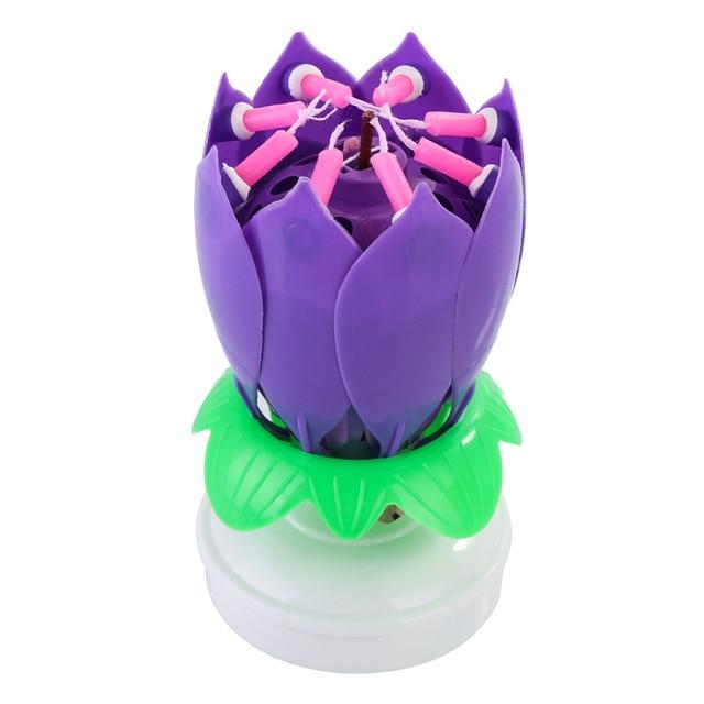 Flower Rotating Happy Birthday Candle