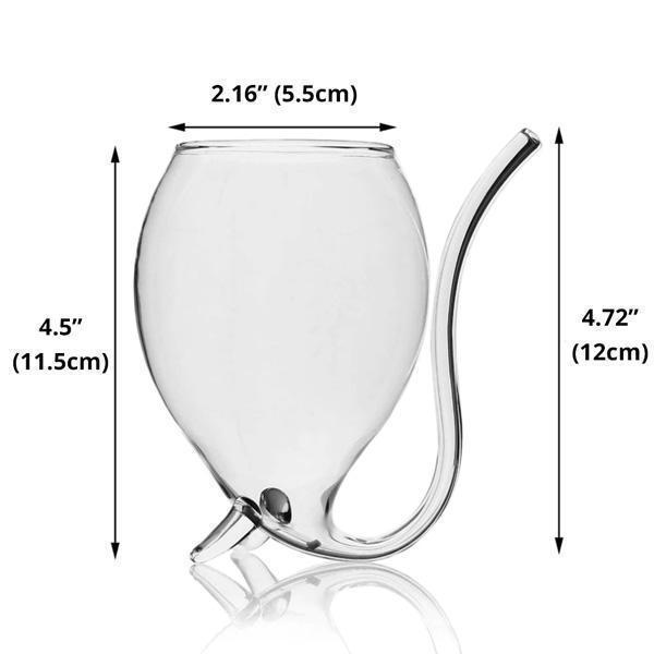 2Pcs Wine Glass Built-in Straw